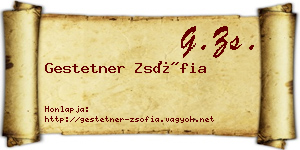 Gestetner Zsófia névjegykártya
